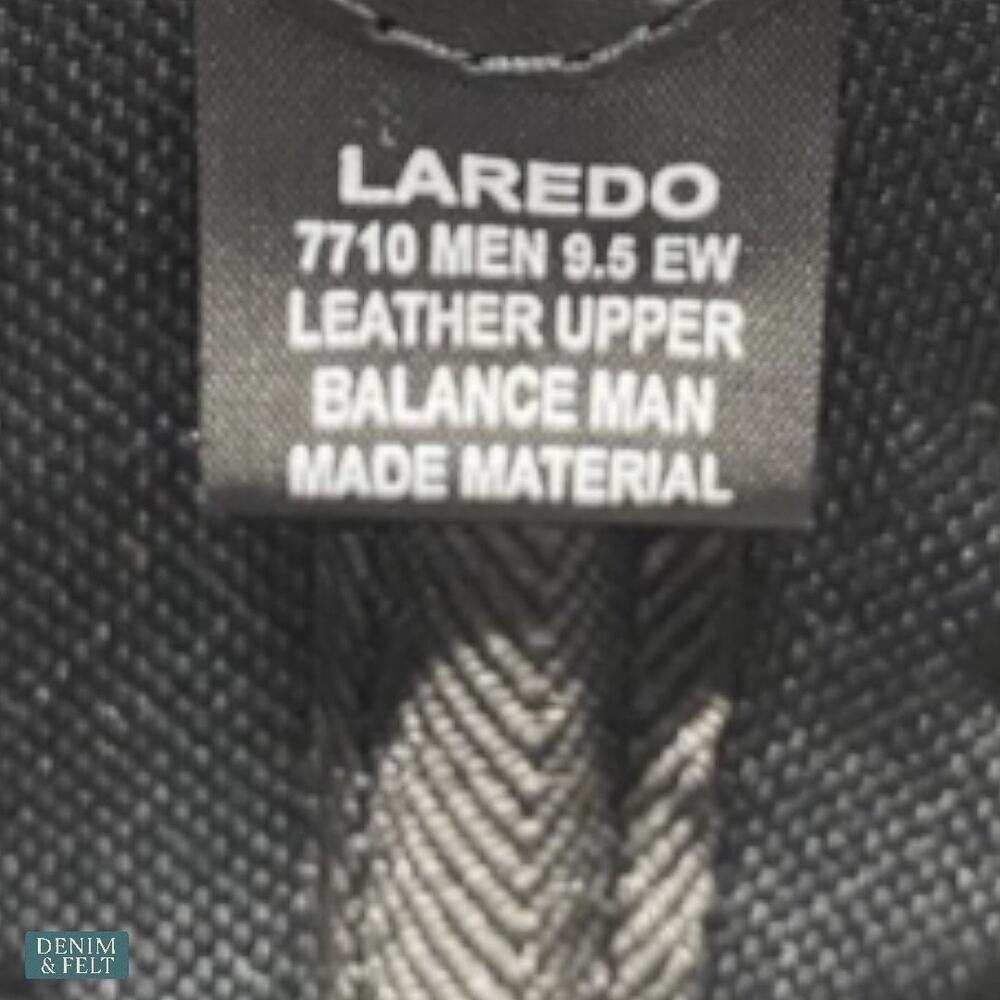 Laredo Kane Black Leather Square Toe‎ Cowboy Boots Men’s 9.5 EW NEW/NIB!! - Picture 15 of 16